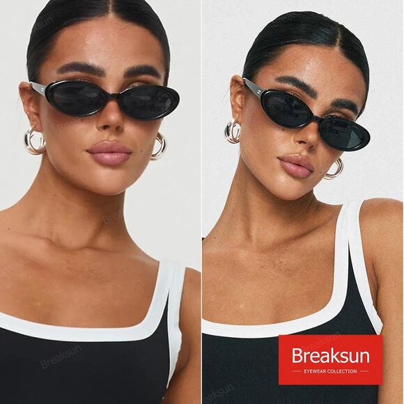 Trendy 90s Retro Oval Sunglasses with UV Protection - 2 Pack Fashion Set main image 7